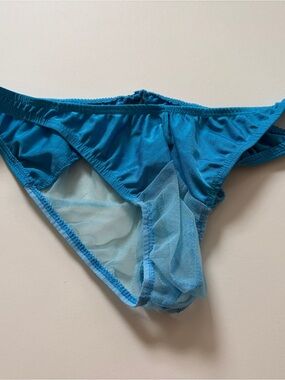 Men's Sheer Briefs in Teal Blue - Lightweight Comfort